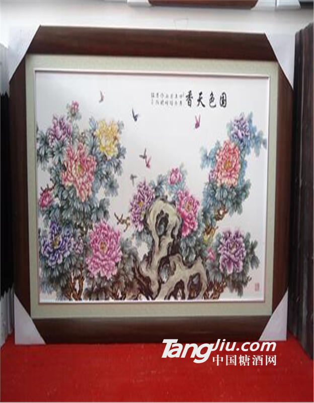 國(guó)色天香瓷板畫(huà) 陶瓷瓷板畫(huà)禮品定做 