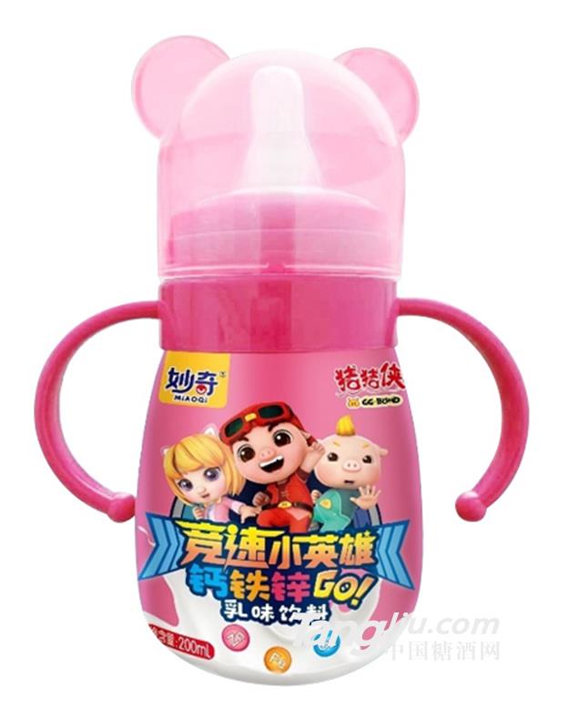 豬豬俠聯(lián)名妙奇鈣鐵鋅乳味飲料200ml